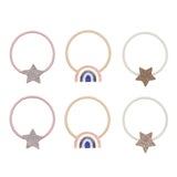 Mimi & Lula Rainbow & Star 6'lı Lastik Toka