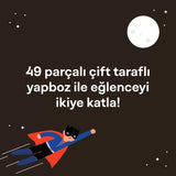 Petit Collage Taşınabilir Çantalı Çift Taraflı Yapboz - Superheroes