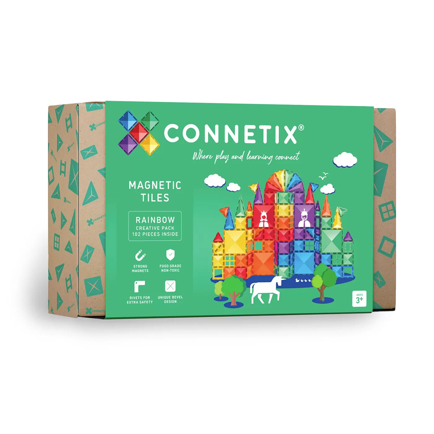 Connetix Rainbow Creative Set - 102 Parça | Manyetik Oyuncak Bloklar