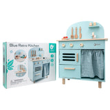 Classic World Ahşap Mavi Retro Mutfak