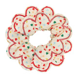 Mimi & Lula Heart Print Scalloped Scrunchie Lastik Toka