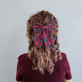 Mimi & Lula Tartan Agnes Bow 2'li Toka - Red