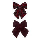 Mimi & Lula Tartan Agnes Bow 2'li Toka - Red