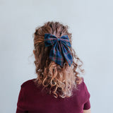 Mimi & Lula Tartan Agnes Bow 2'li Toka - Green