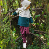 Little Yucca Color-Block Kapüşonlu Sweatshirt | Çam Yeşili