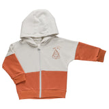 Little Yucca Color-Block Kapüşonlu Sweatshirt | Terracotta