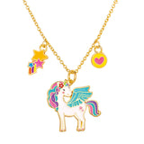 Girl Nation Necklace & Earrings Kolye Küpe Hediye Seti - Unicorn Dreams
