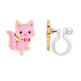 Girl Nation Klipsli Küpe - Pink Kitty