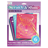 Ooly Scratch and Shine Folyo Kazıma Sanat Seti - Geometric Animals