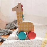 Petit Collage Ahşap Çek Çek Oyuncak - Giraffe