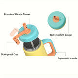 KidsnJoy | HandleHug Tumbler  550 ml | Pudra Pembe