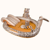 Swim Essentials Fıskiyeli ve Kaydıraklı Şişme Havuz - Beige Leopard