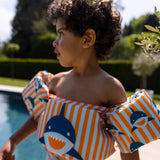 Swim Essentials Kolluklu Yüzme Yeleği - Orange Blue Shark