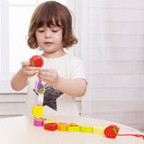 Classic World Ahşap Boncuk Dizme Oyunu - Meyveler