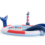 Swim Essentials Fıskiyeli ve Kaydıraklı Şişme Havuz - Red White Whale