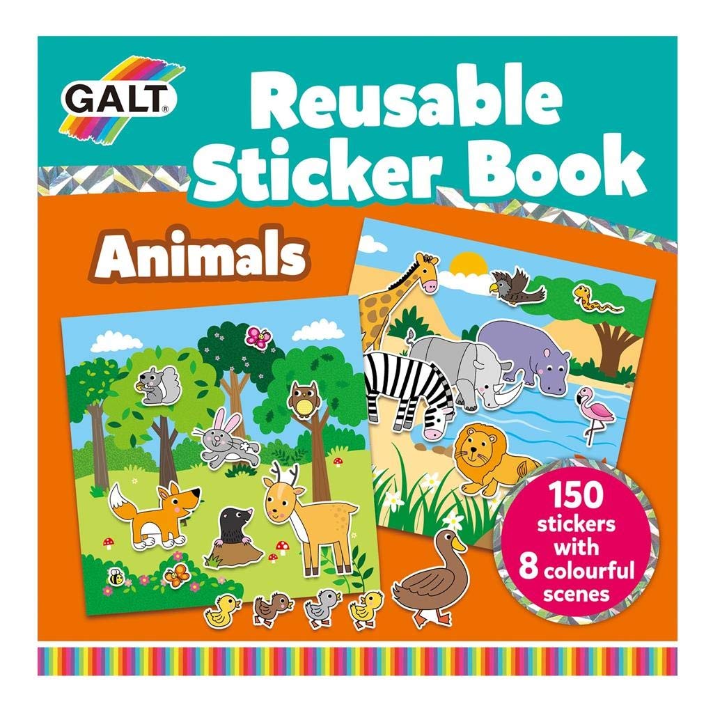 GALT Galt Reusable Sticker Book - Animals 3 Yaş+