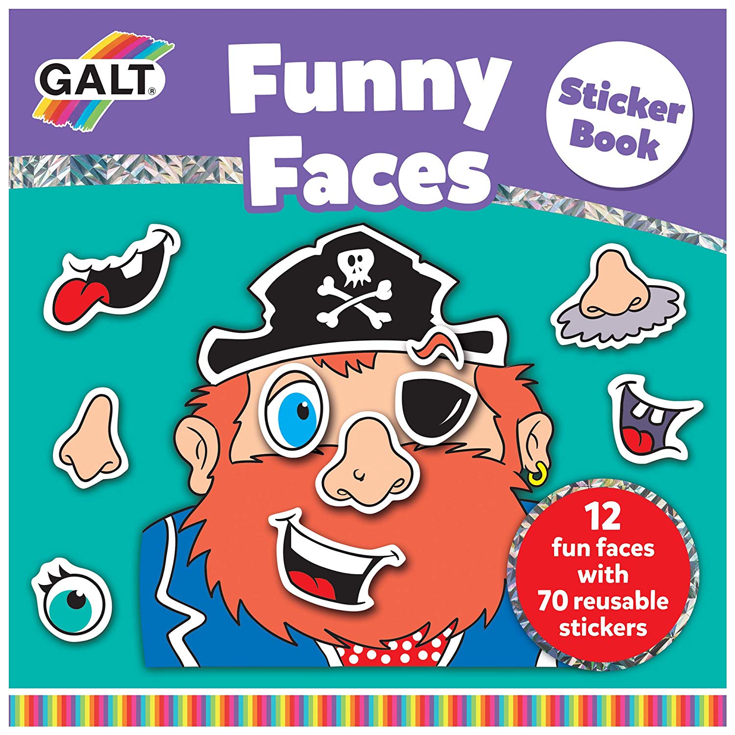 GALT Galt Funny Faces Sticker Book 3 Yaş+