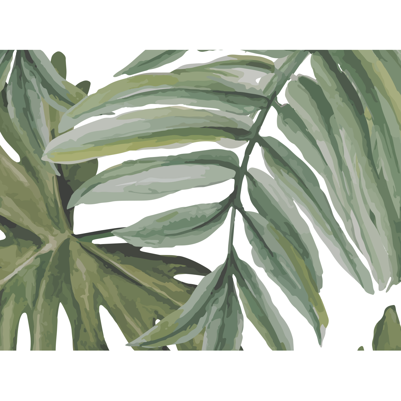  Egg Project & Petit Collective  Duvar Kağıdı  | Palm Leaves in Green
