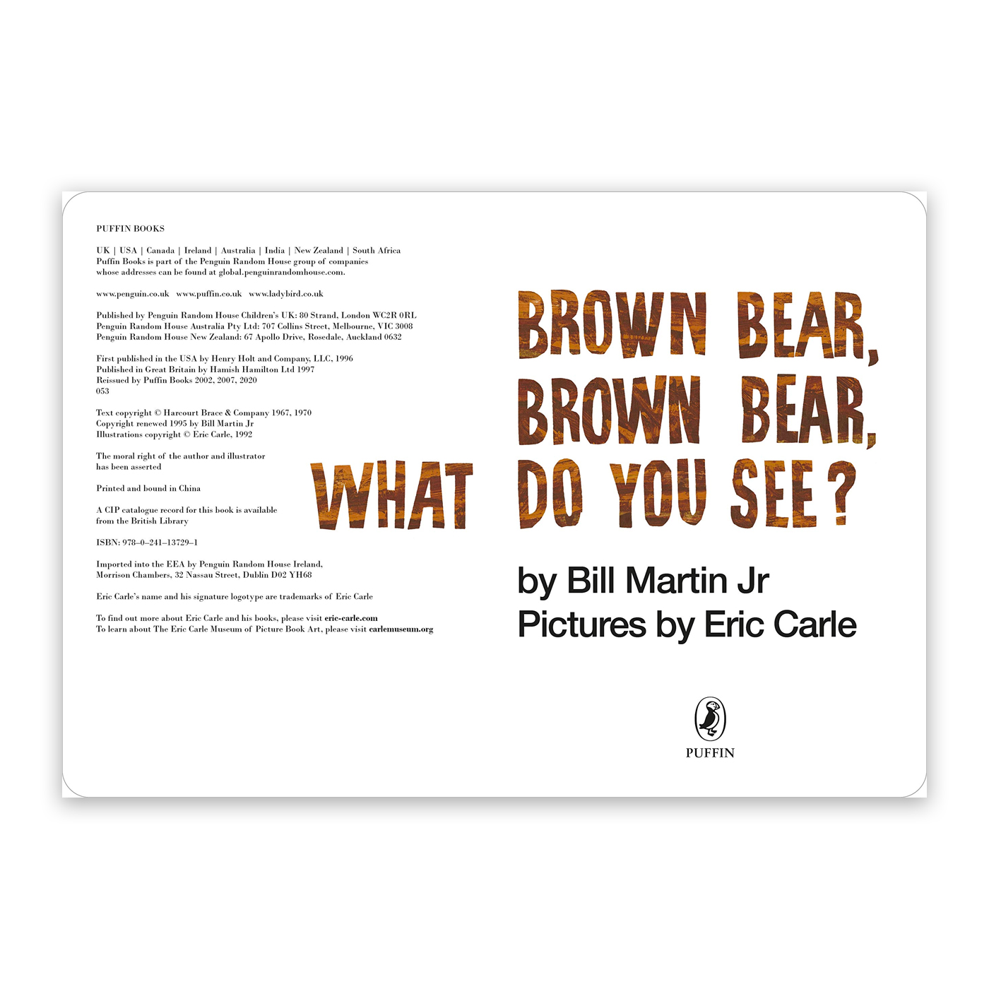 PUFFIN Brown Bear, Brown Bear, What Do You See?