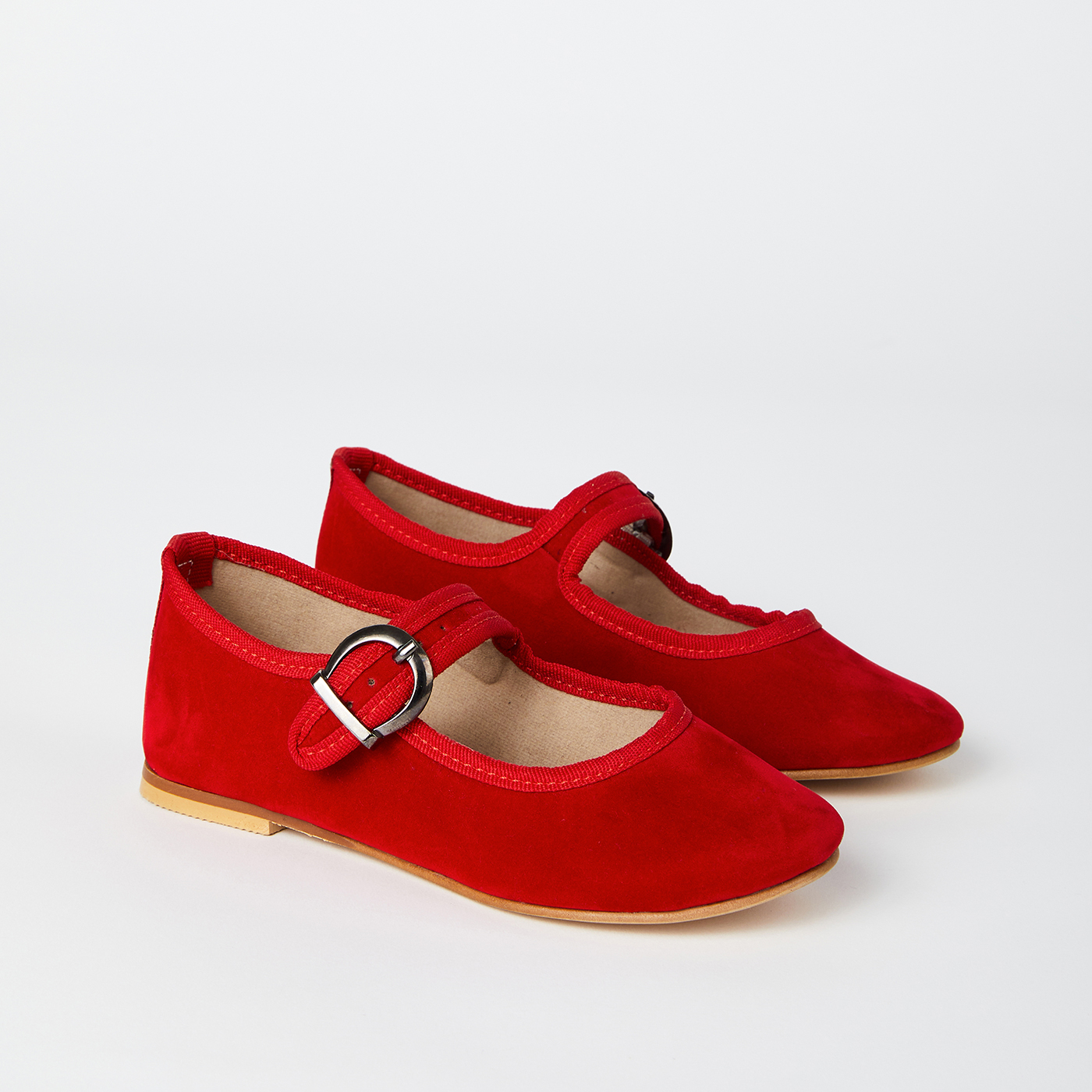 MOI SHOES Moi Shoes Çocuk Kadife Babet  | Kırmızı