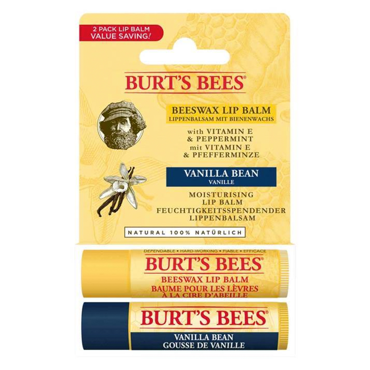  Burts Bees Lip Balm 2li Set Beeswax - Vanilya
