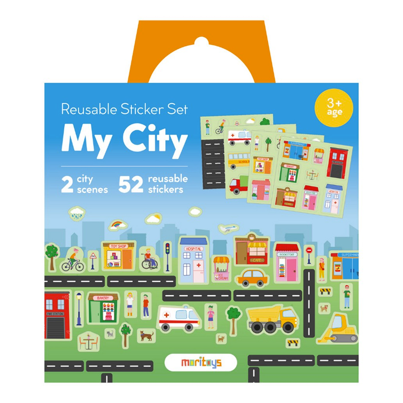 MORİTOYS Moritoys Reusable Sticker Set: My City