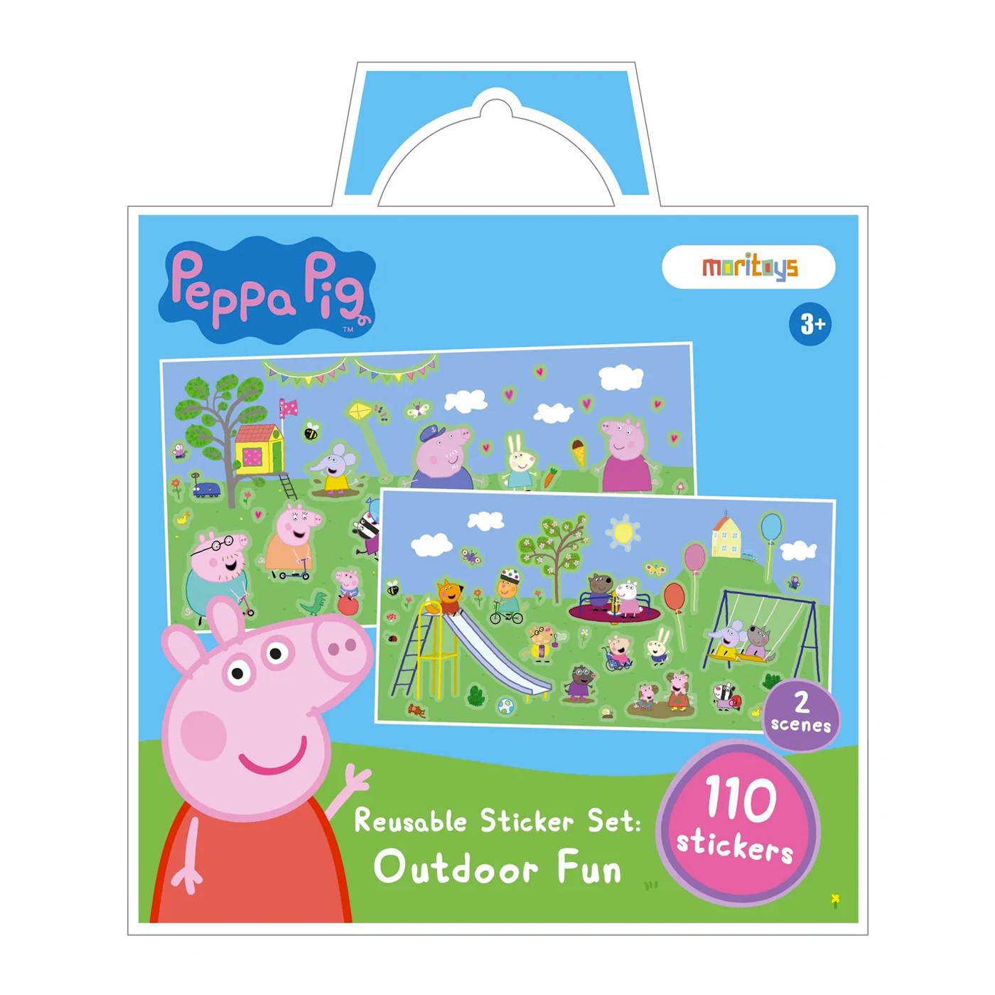  Peppa Pig: Reusable Sticker Set Outdoor Fun - 110 Çıkartma 2 Sahne