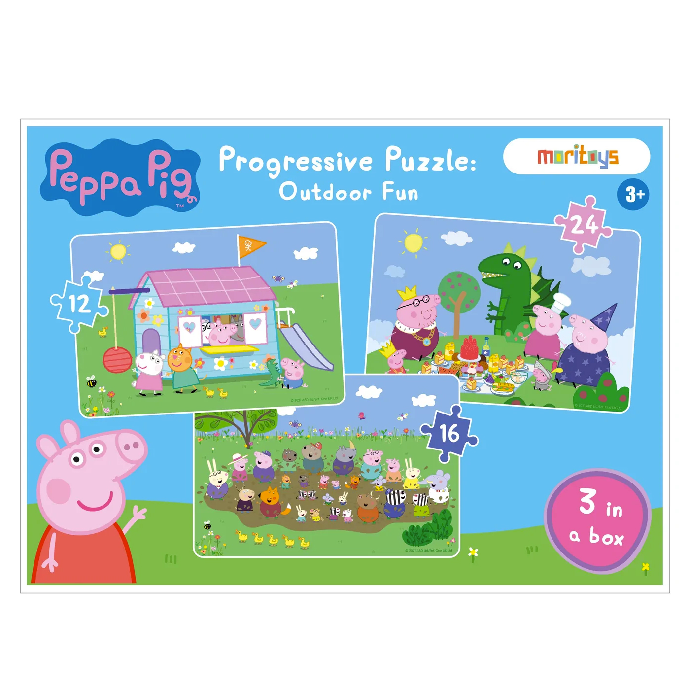 MORİTOYS Peppa Pig: 3lü Puzzle - Outdoor Fun (12 - 16 - 24 Parça Yapboz)