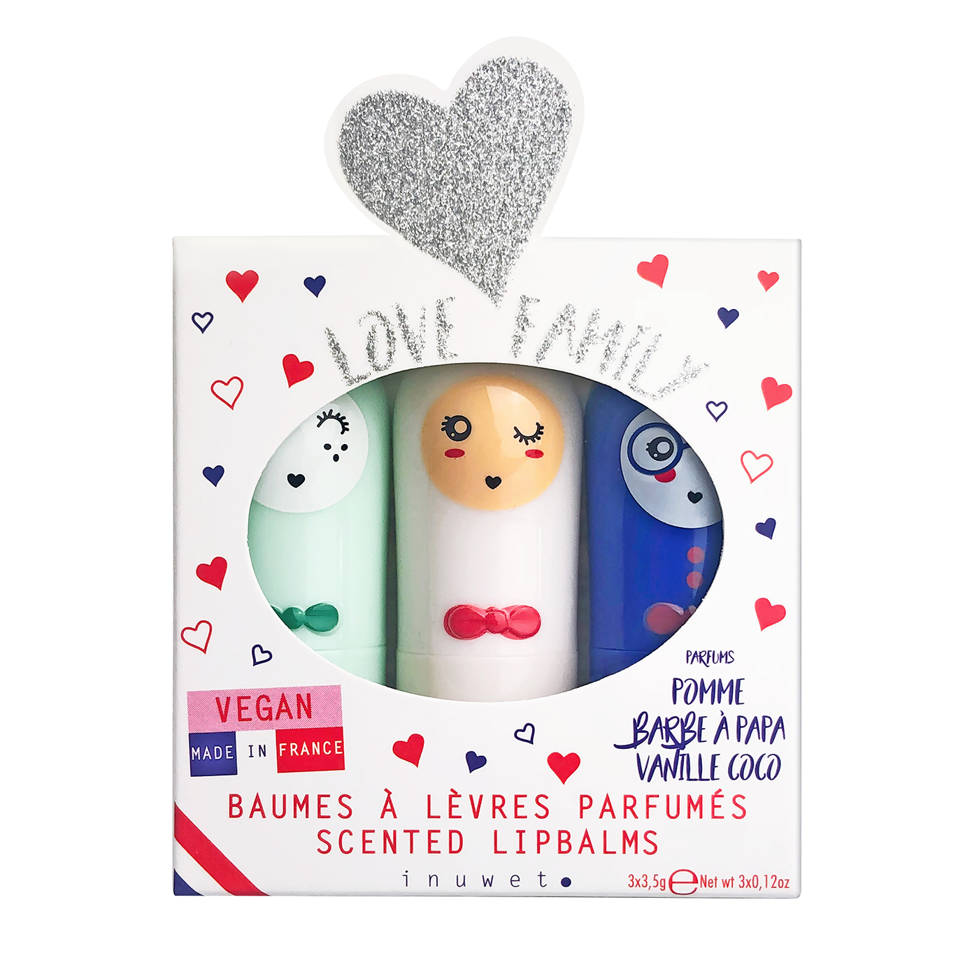  Inuwet Trio Glitter Lipbalm Gift Set  | Love Family
