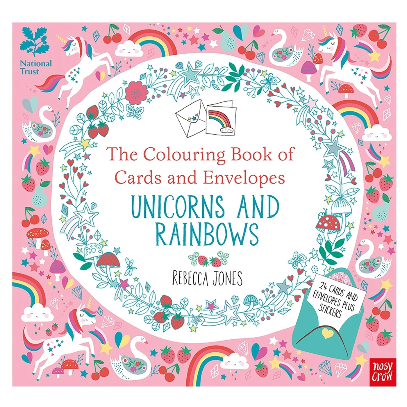 NOSY CROW The Colouring Book of Cards and Envelopes Unicorns and Rainbows