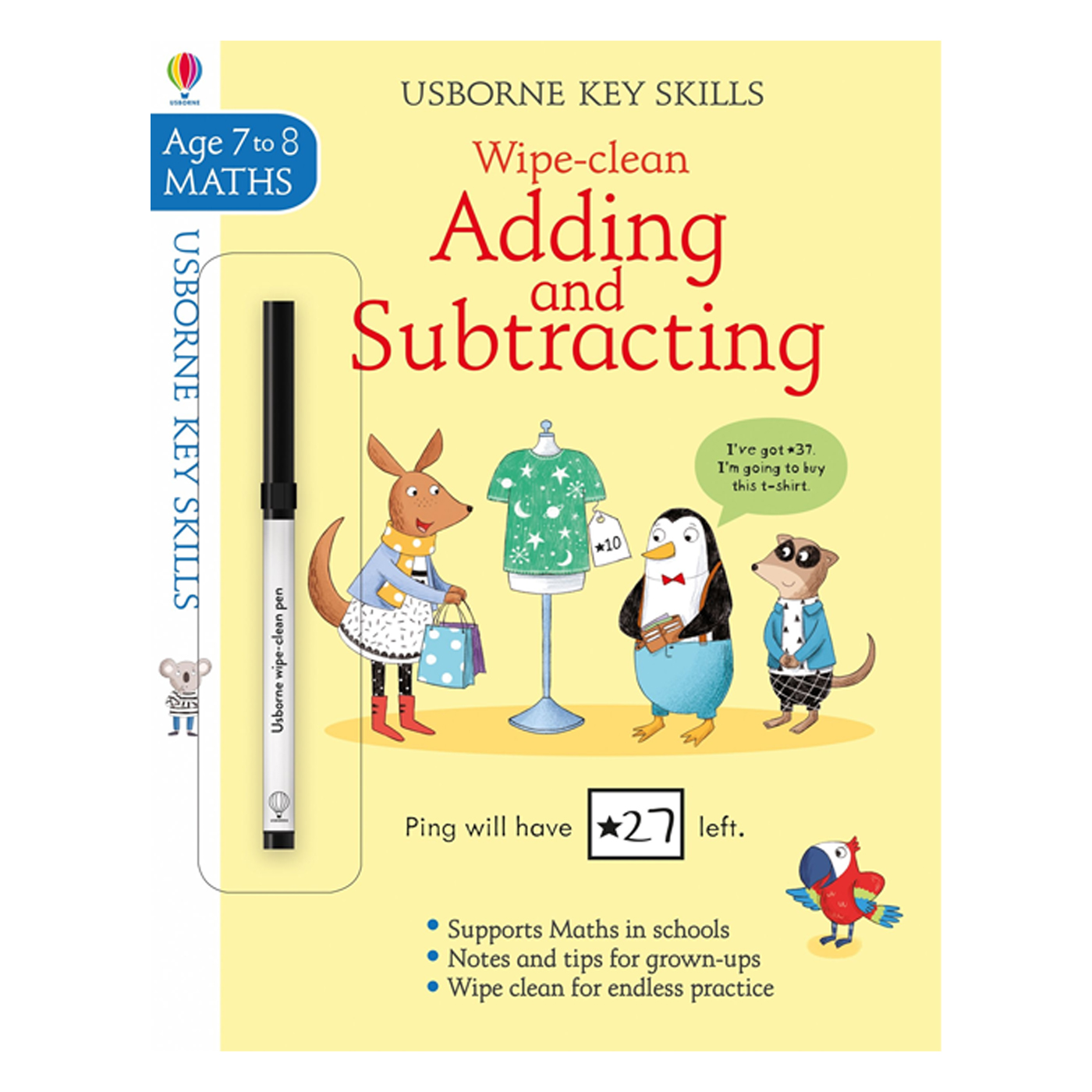 USBORNE Key Skills Wipe-Clean Adding and Subtracting 7-8