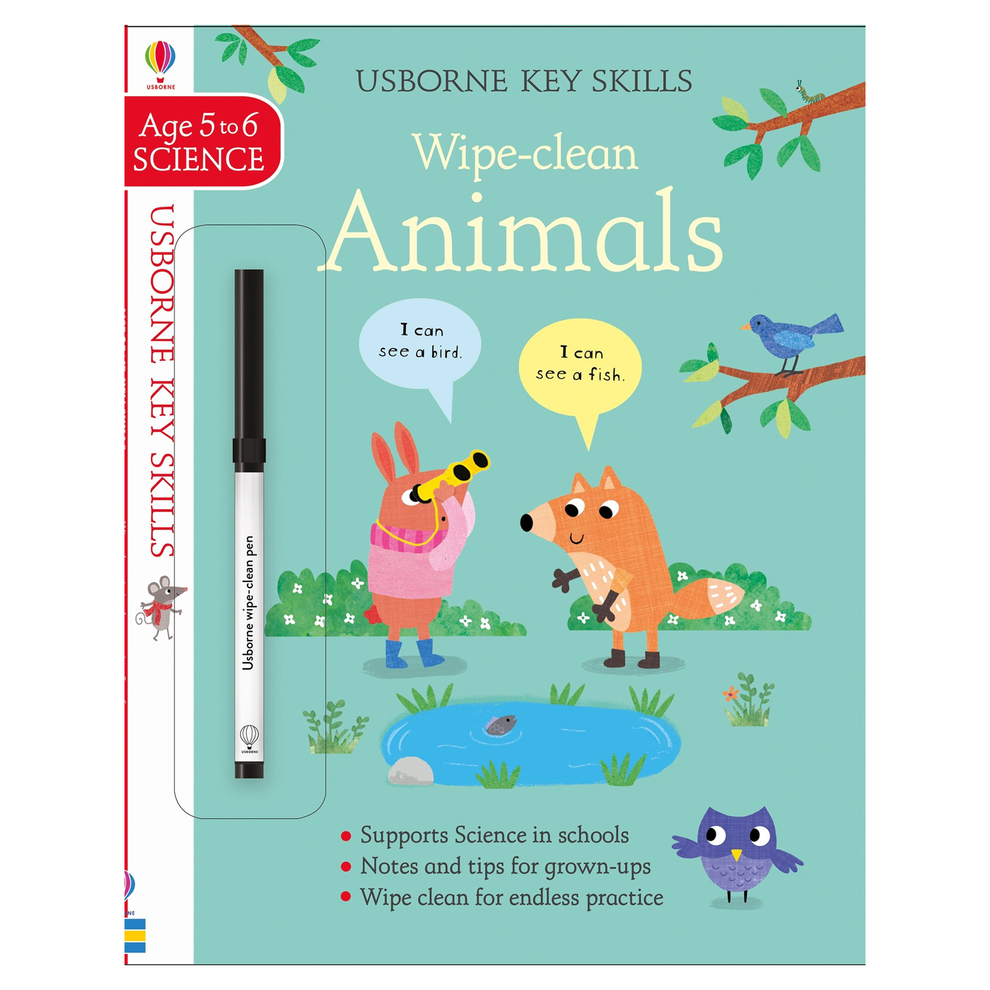 USBORNE Key Skills Wipe-Clean Animals 5-6