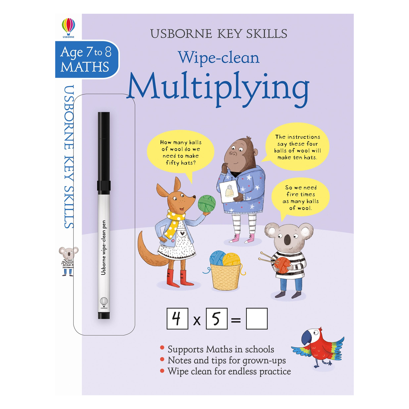USBORNE Key Skills Wipe-Clean Multiplying 7-8