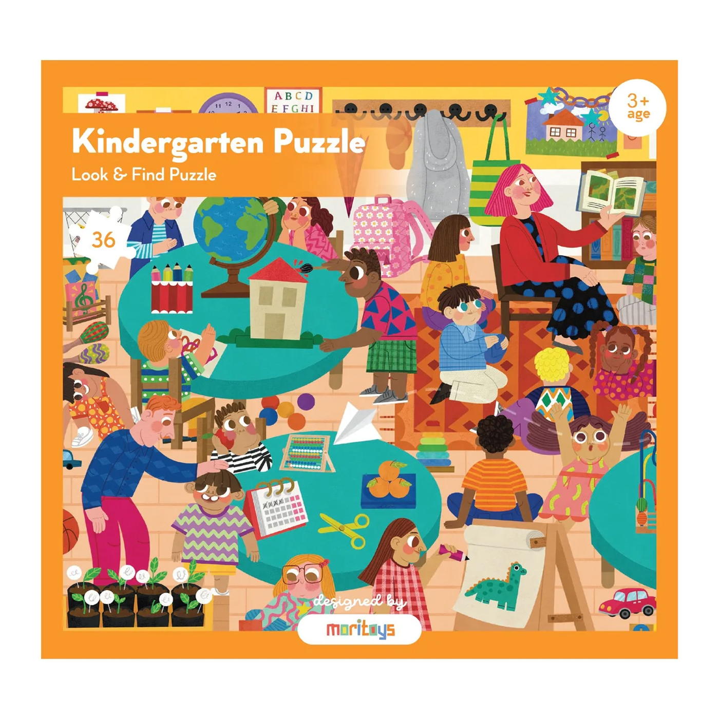  Moritoys Look & Find Puzzle: Kindergarten - 36 Parçalı Yapboz ve Gözlem Oyunu