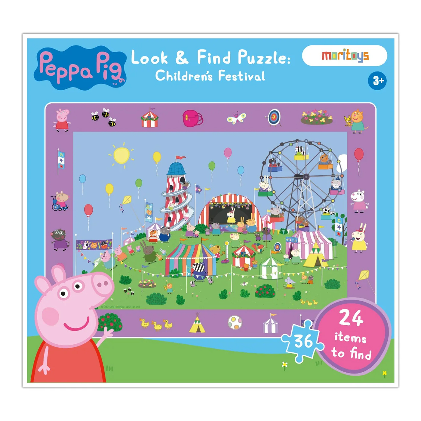 MORİTOYS Peppa Pig - Look & Find Puzzle: Children's Festival - 36 Parçalı Yapboz ve Gözlem Oyunu