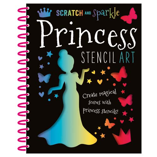MAKE BELIEVE IDEAS Scratch And Sparkle Princess Stencil Art