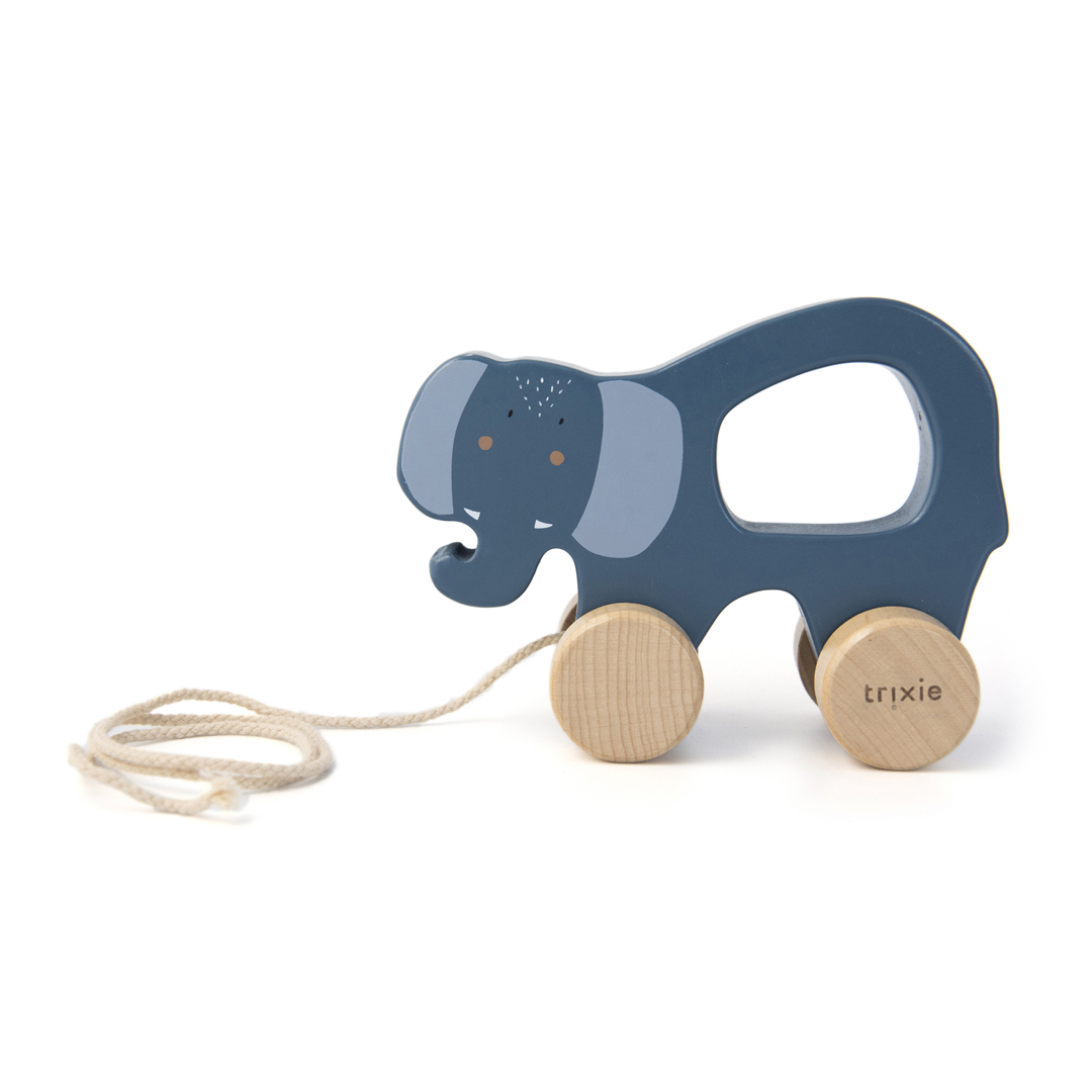 TRIXIE Trixie Wooden Pull Along Toy - Mrs. Elephant