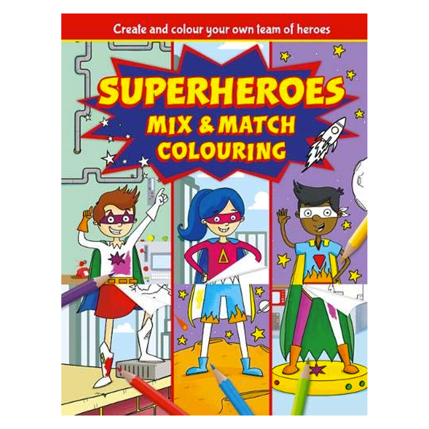 IGLOO Superheroes Mix & Match Colouring