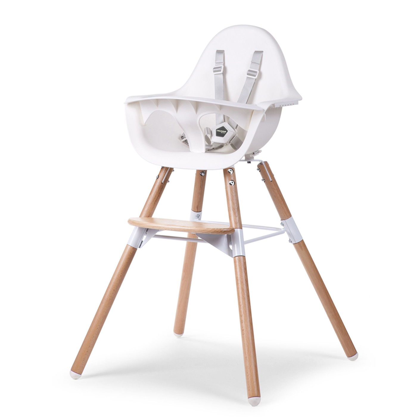  Childhome Evolu Mama Sandalyesi + Beyaz Ön Tepsi (Silikon Matlı)  | Naturel & Beyaz