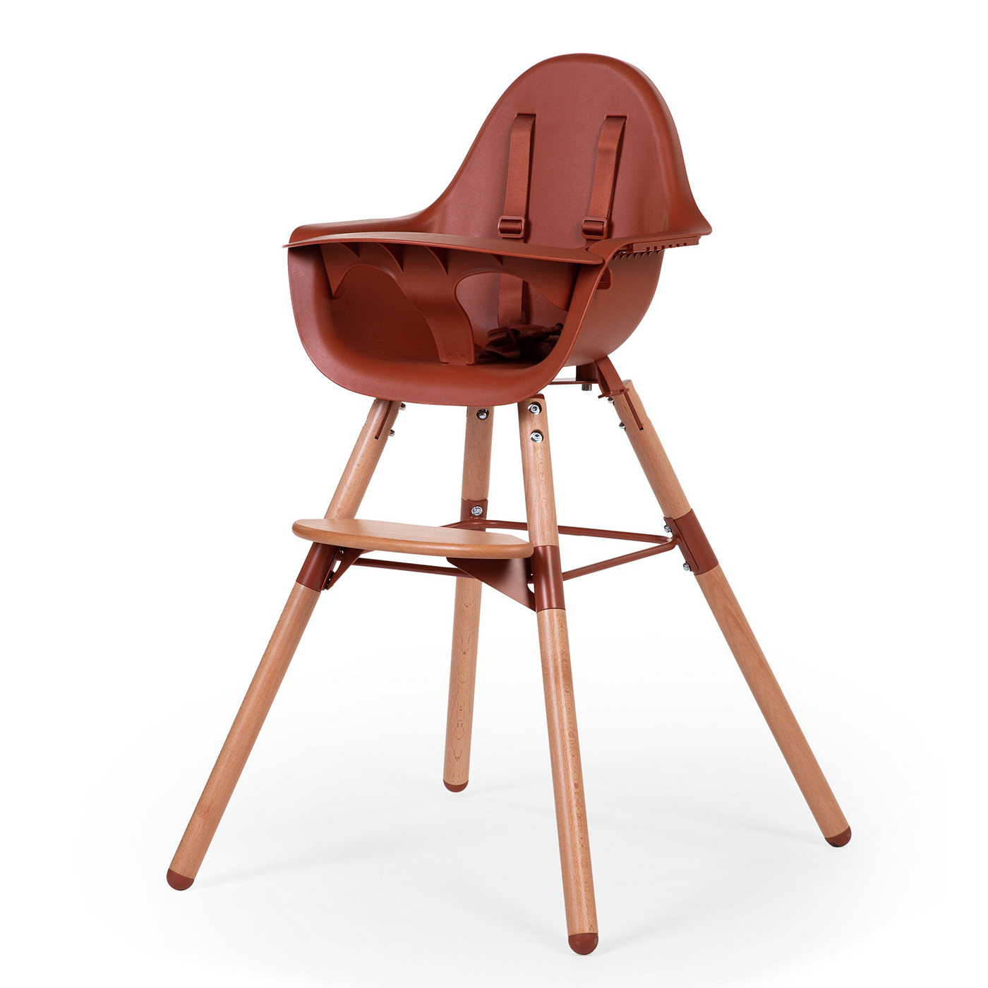 CHILDHOME Childhome Evolu Mama Sandalyesi + Ön tepsi ( Silikon Matlı)  | Rust & Naturel