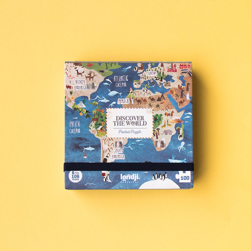 LONDJI Londji Pocket Puzzle - Discover the World