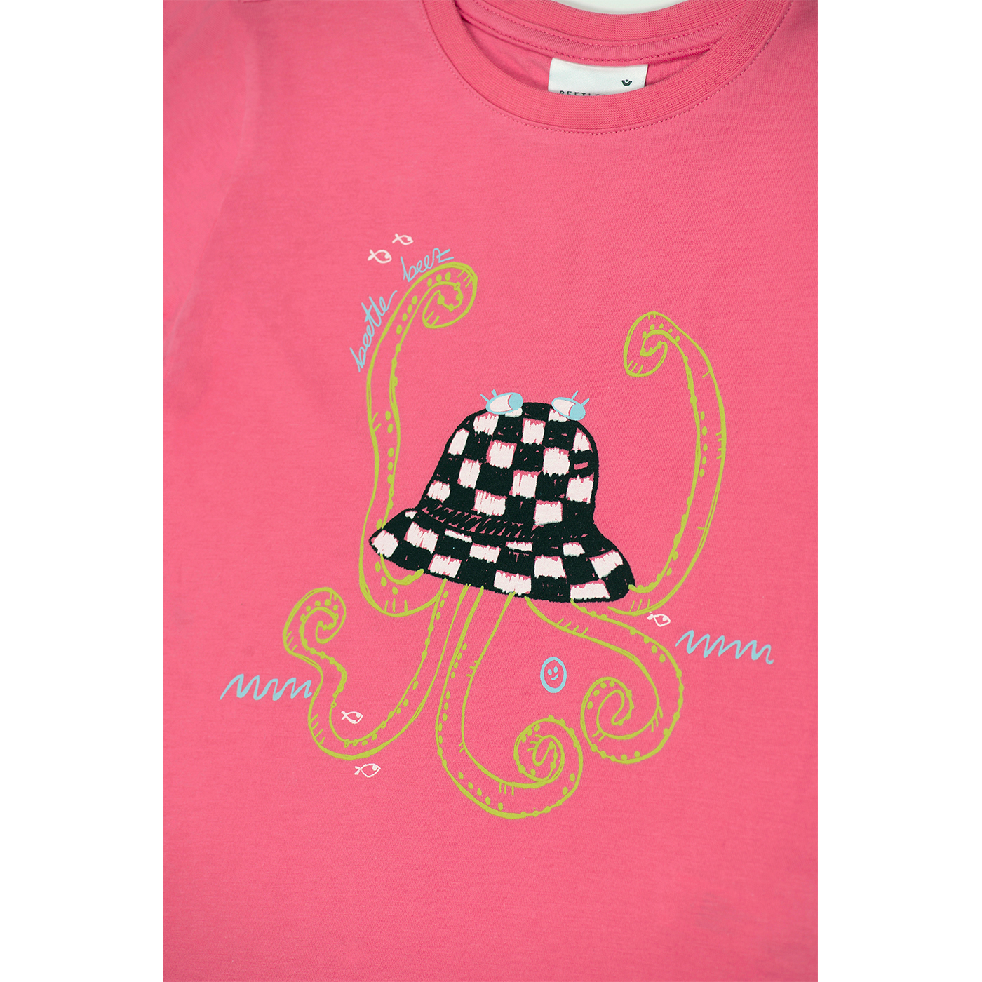 BEETLE BEEZ Beetle Beez Funky Octopus Hat T-Shirt | Pembe