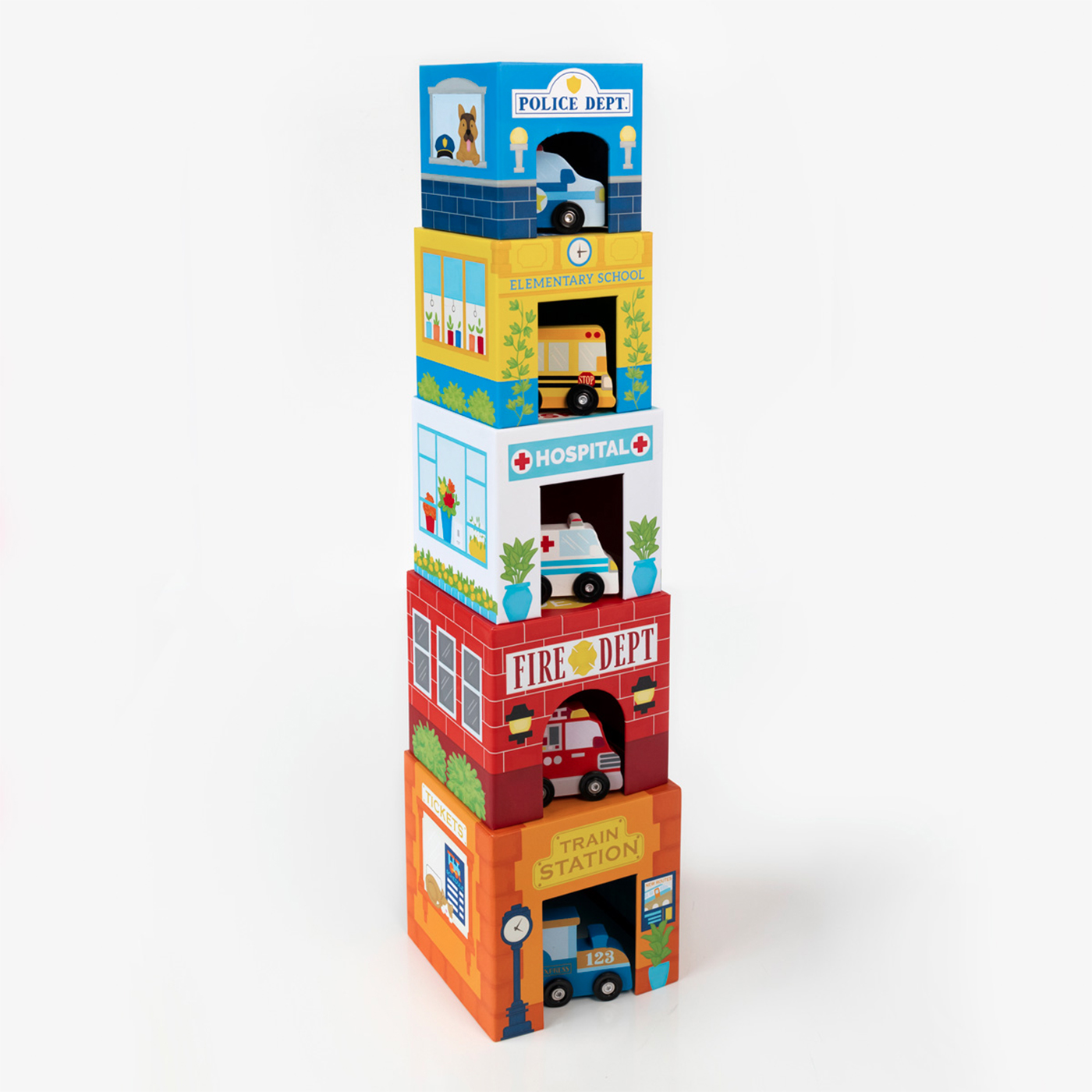 OOLY Ooly Stackables Karton Blok Oyun Seti - Busy City