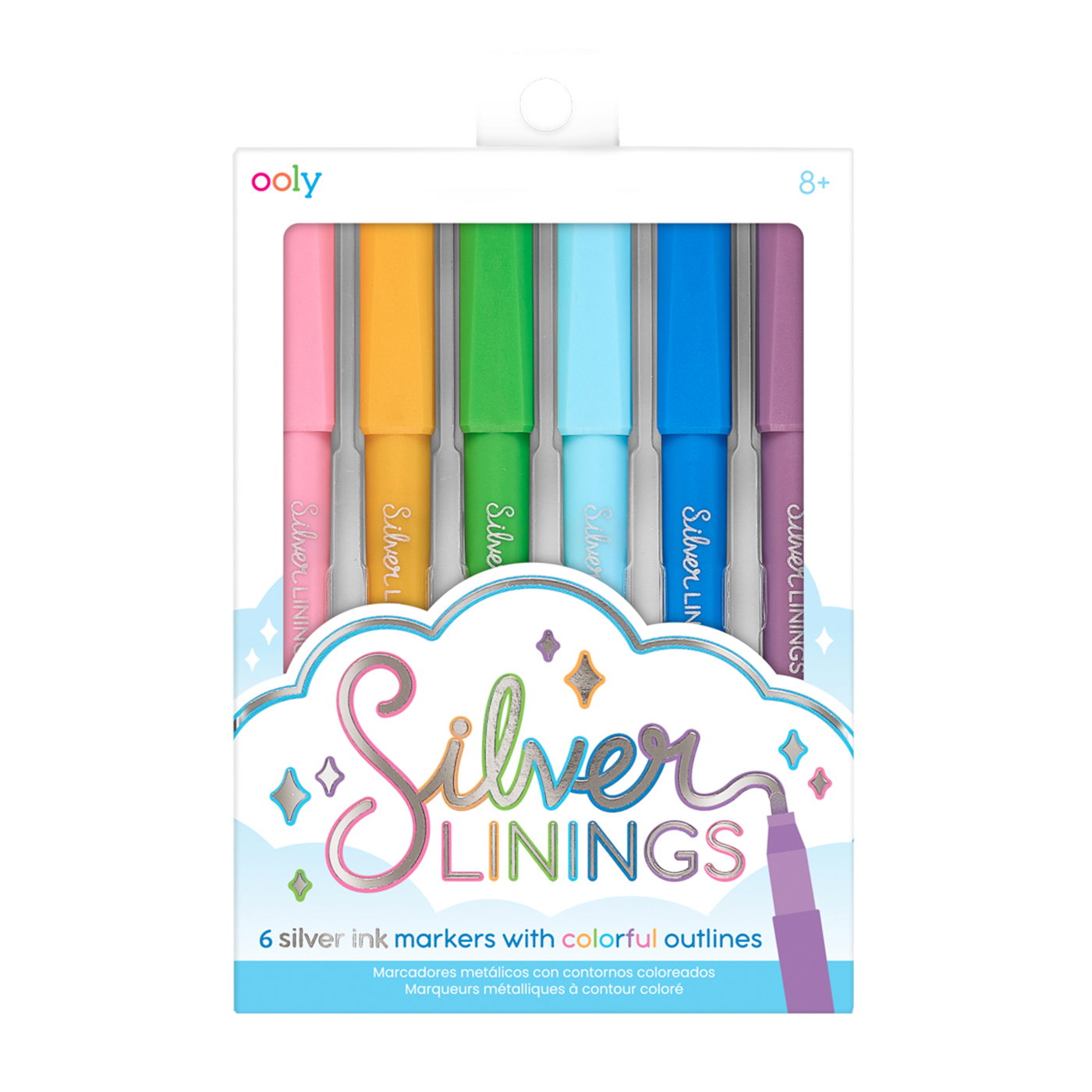  Ooly Silver Linings Renkli Gümüş Mürekkepli 6’lı Keçeli Kalem