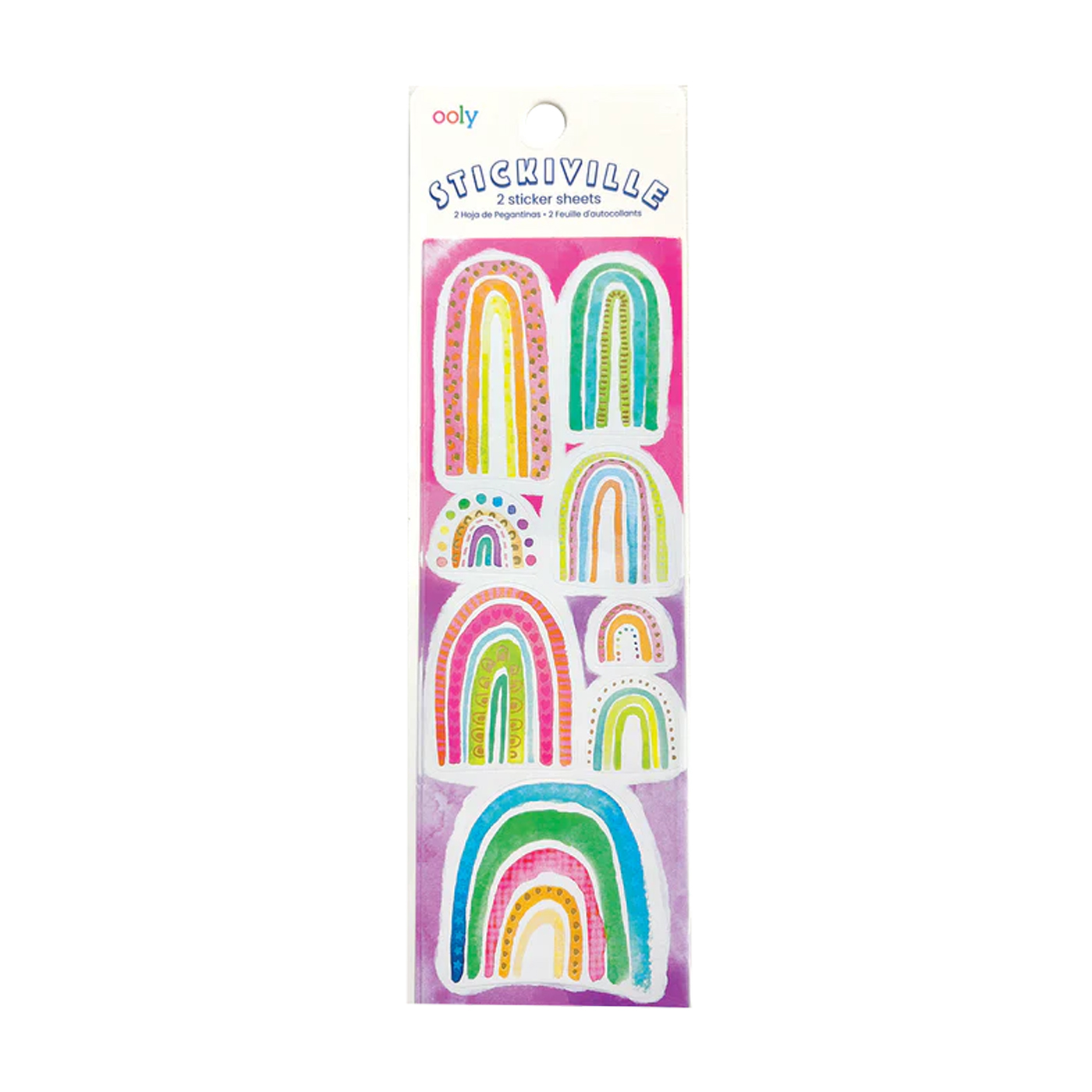  Ooly Stickiville Çıkartmalar - Watercolor Rainbows