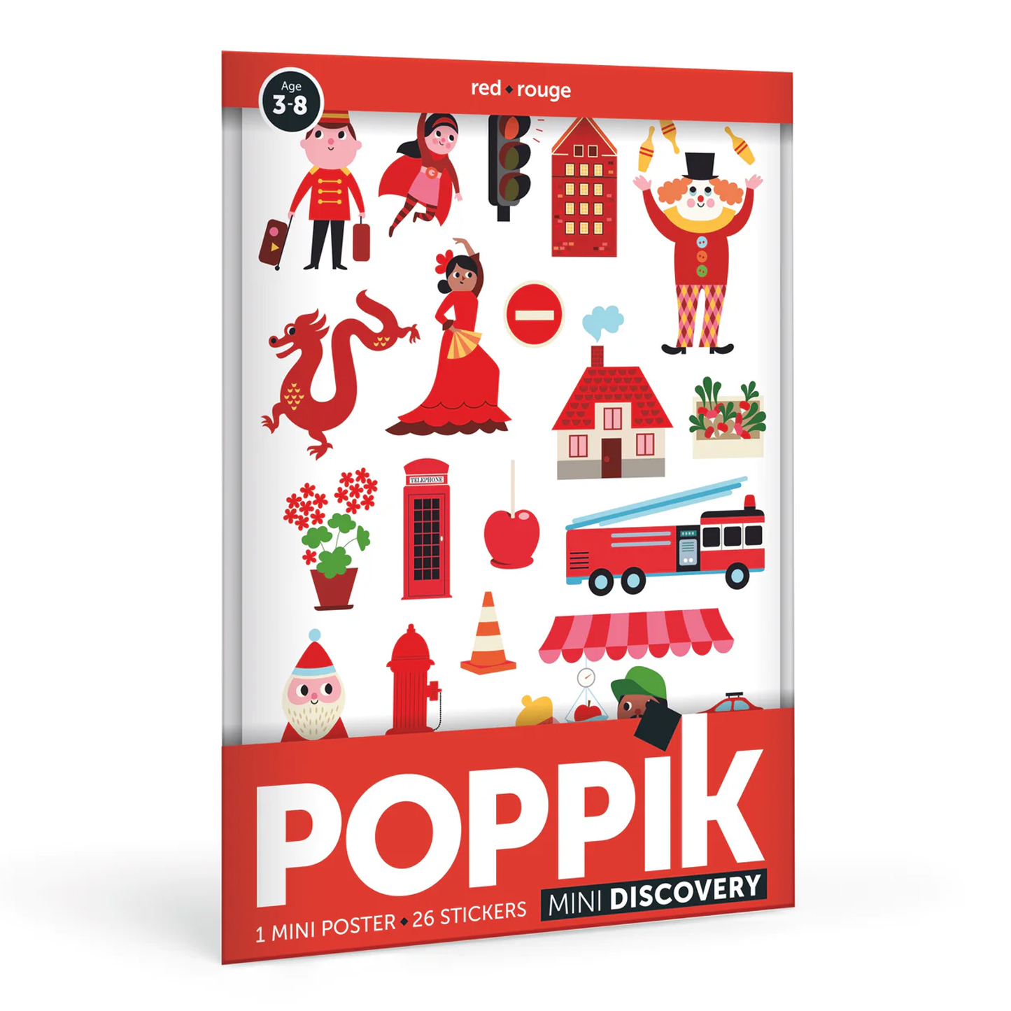  Poppik Mini Sticker Poster - Red