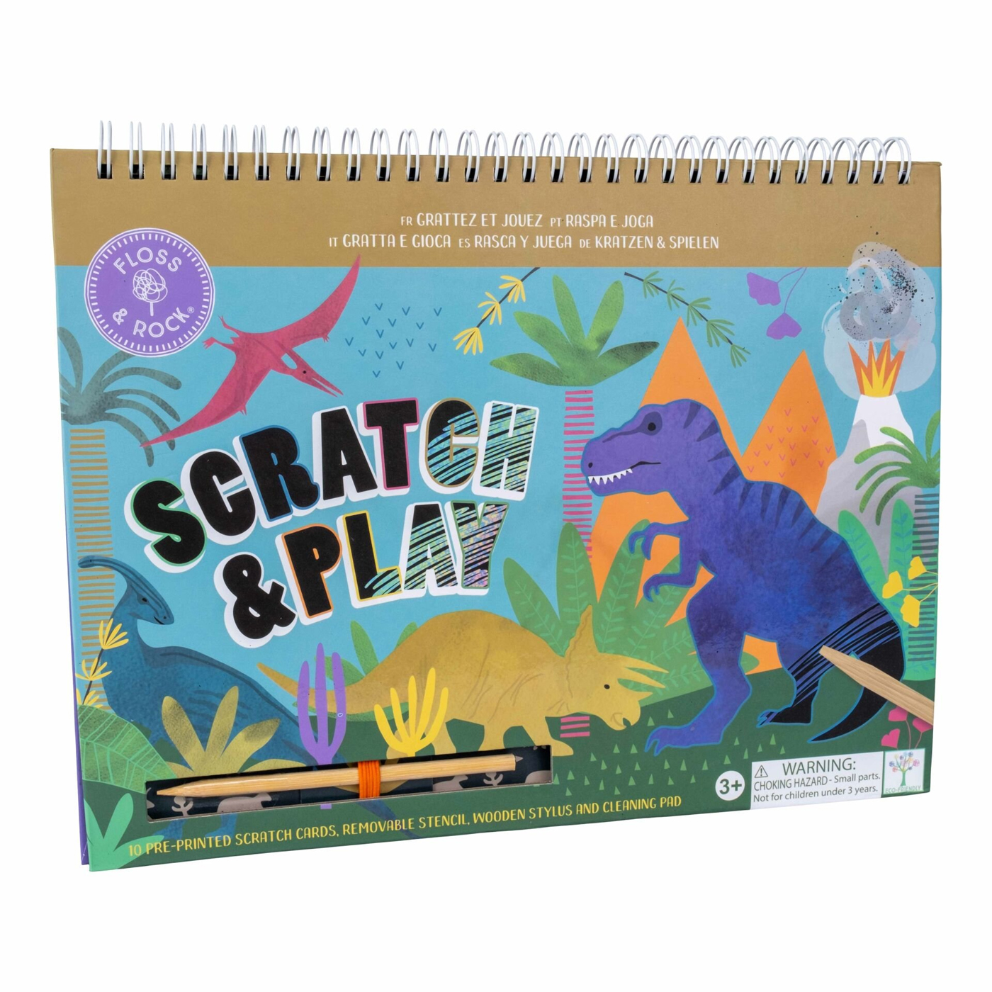  Floss & Rock Scratch and Play Aktivite Kitabı - Dino