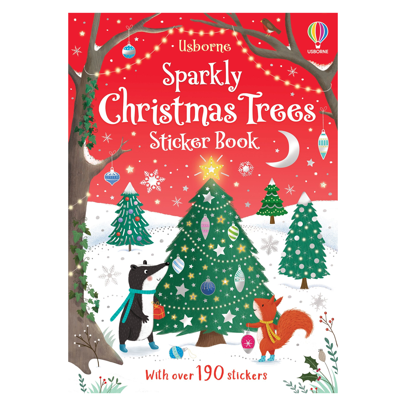 USBORNE Sparkly Christmas Trees Sticker Book