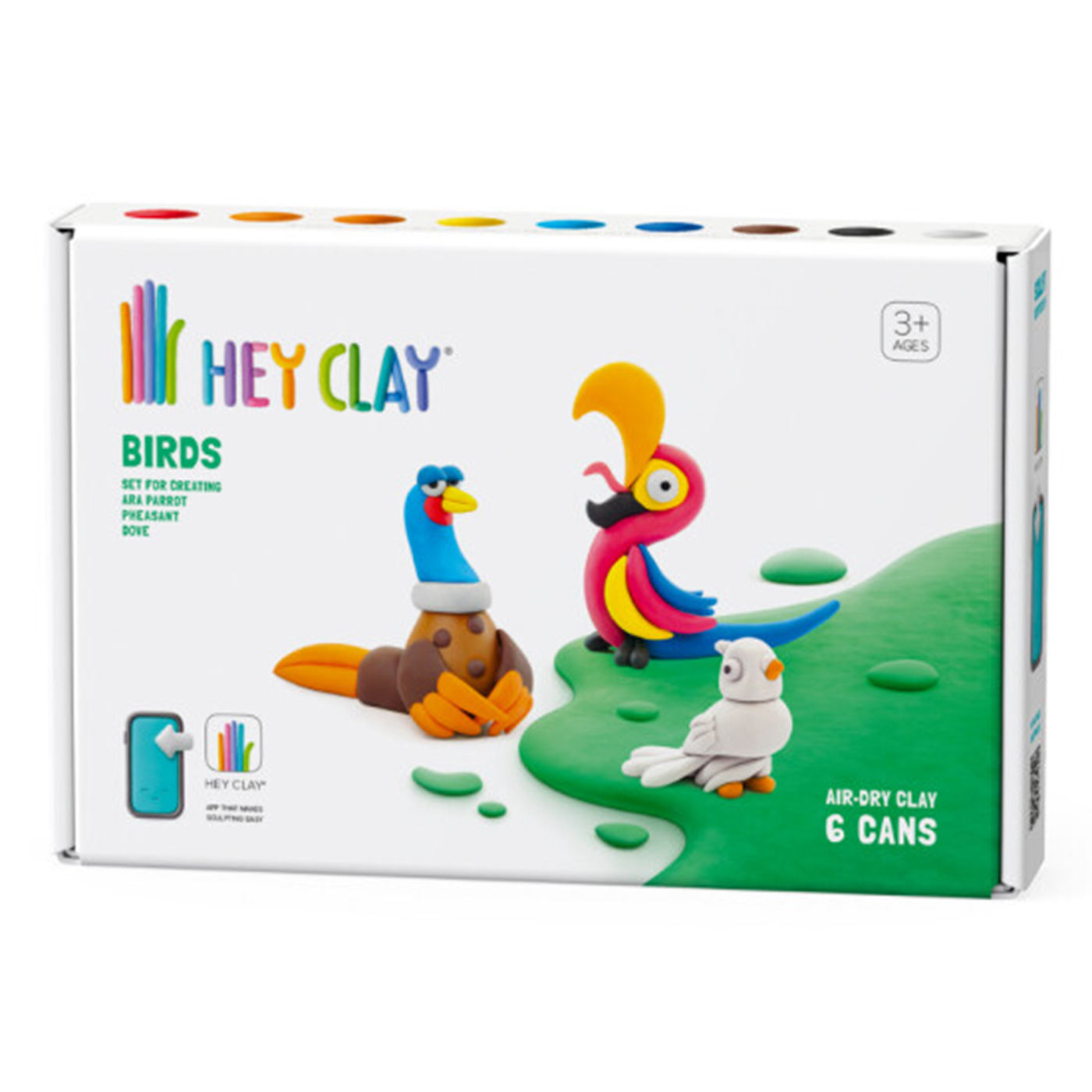  Hey Clay Hava ile Kuruyan Kil (6'lı kutu) - Kuşlar (Sülün, Papağan, Güvercin)