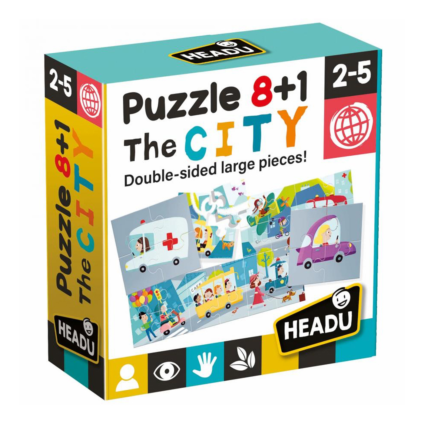  Headu Çift Taraflı Puzzle 8+1 City